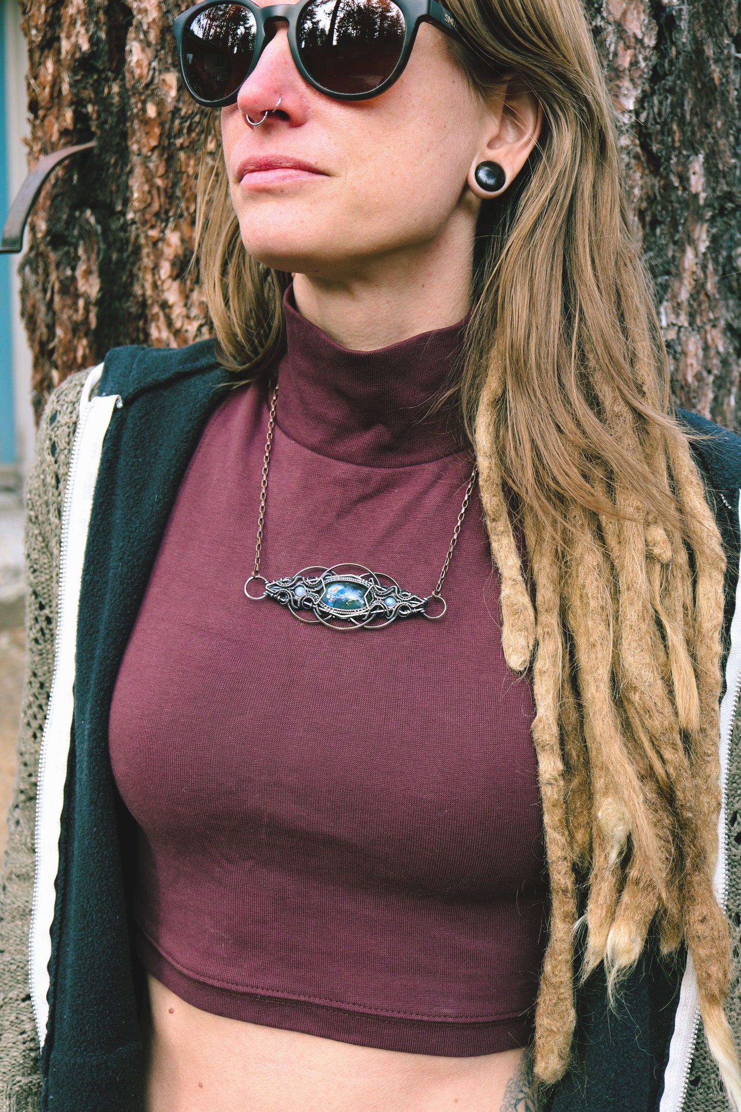 Labradorite and Moonstone in Copper